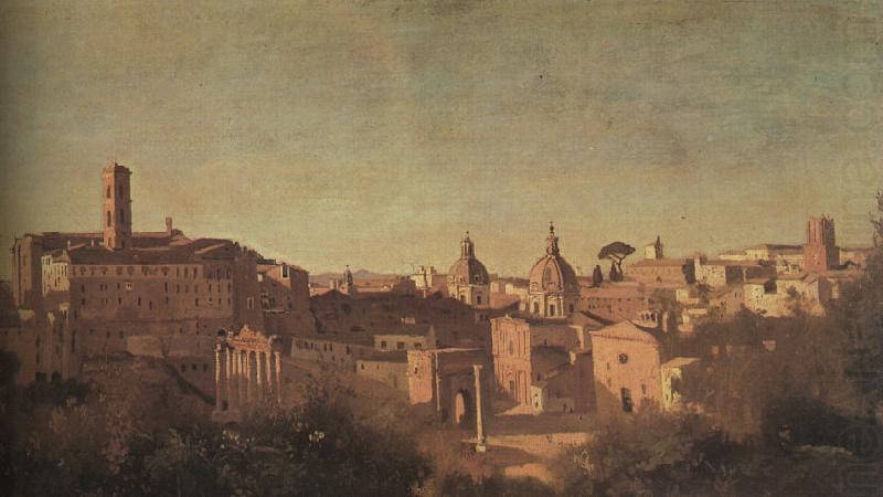 The Forum seen from the Farnese Gardens,  Jean Baptiste Camille  Corot